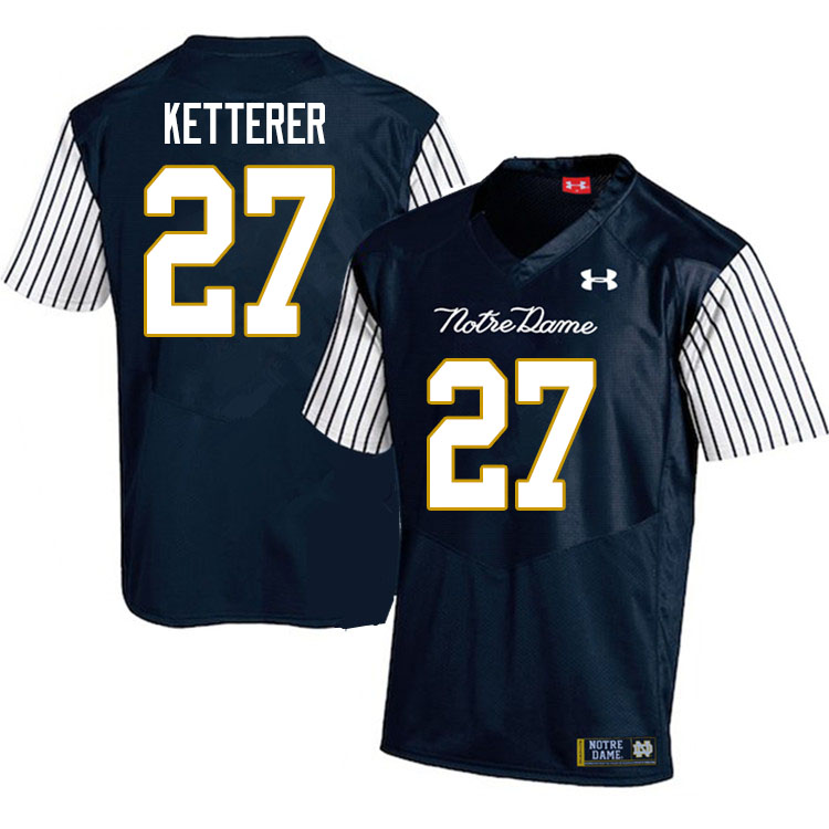 Men's NCAA Notre Dame Fighting Irish #27 Chase Ketterer Stitched College Under Armour Authentic Navy Alternate Football Jersey FX10S17WM